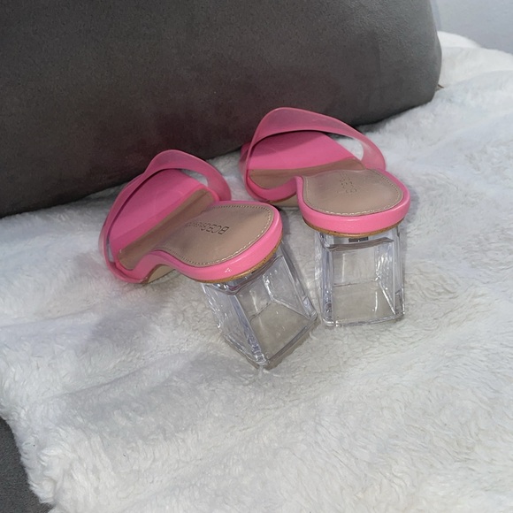 BCBGeneration Womens Luckee Pink Slip On Square Toe Block Heel Shoes NWOB - Picture 6 of 8